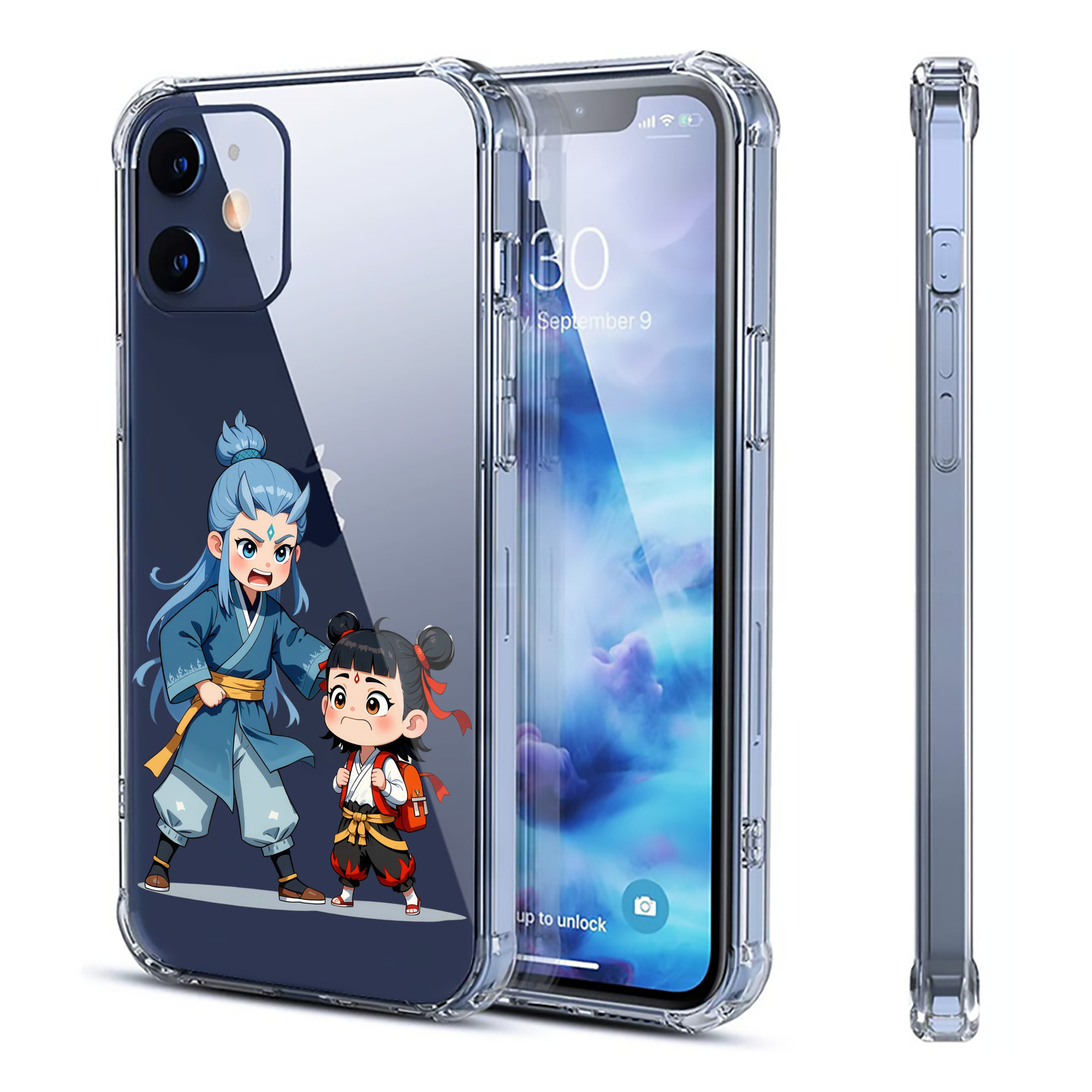 （画像用） Ne Zha 2 ナタ 魔童の大暴れ 【iPhone 12シリーズ対応】透明スマホケース（クリアソフトケース）